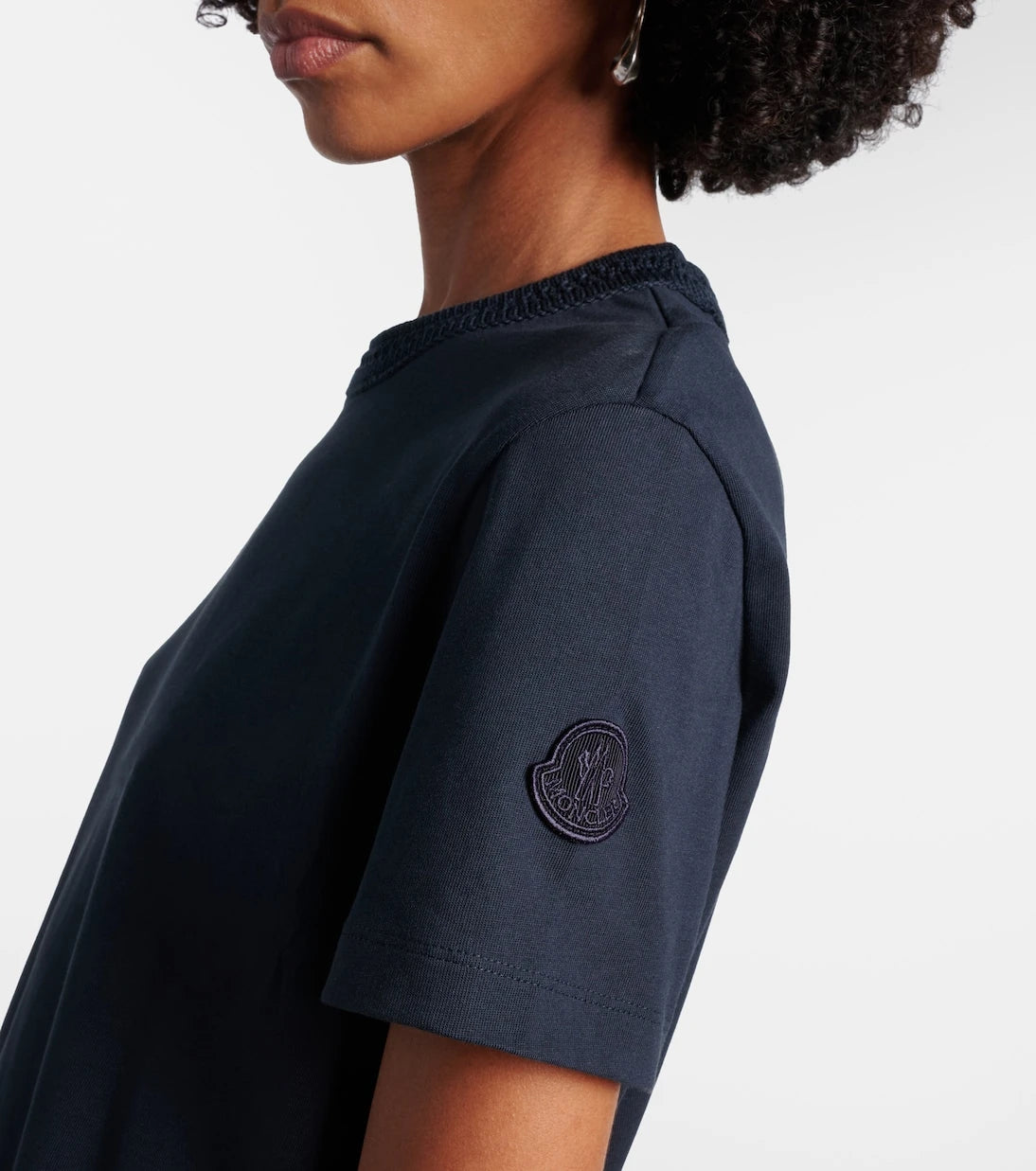 Moncler - Crochet-trimmed cotton jersey T-shirt