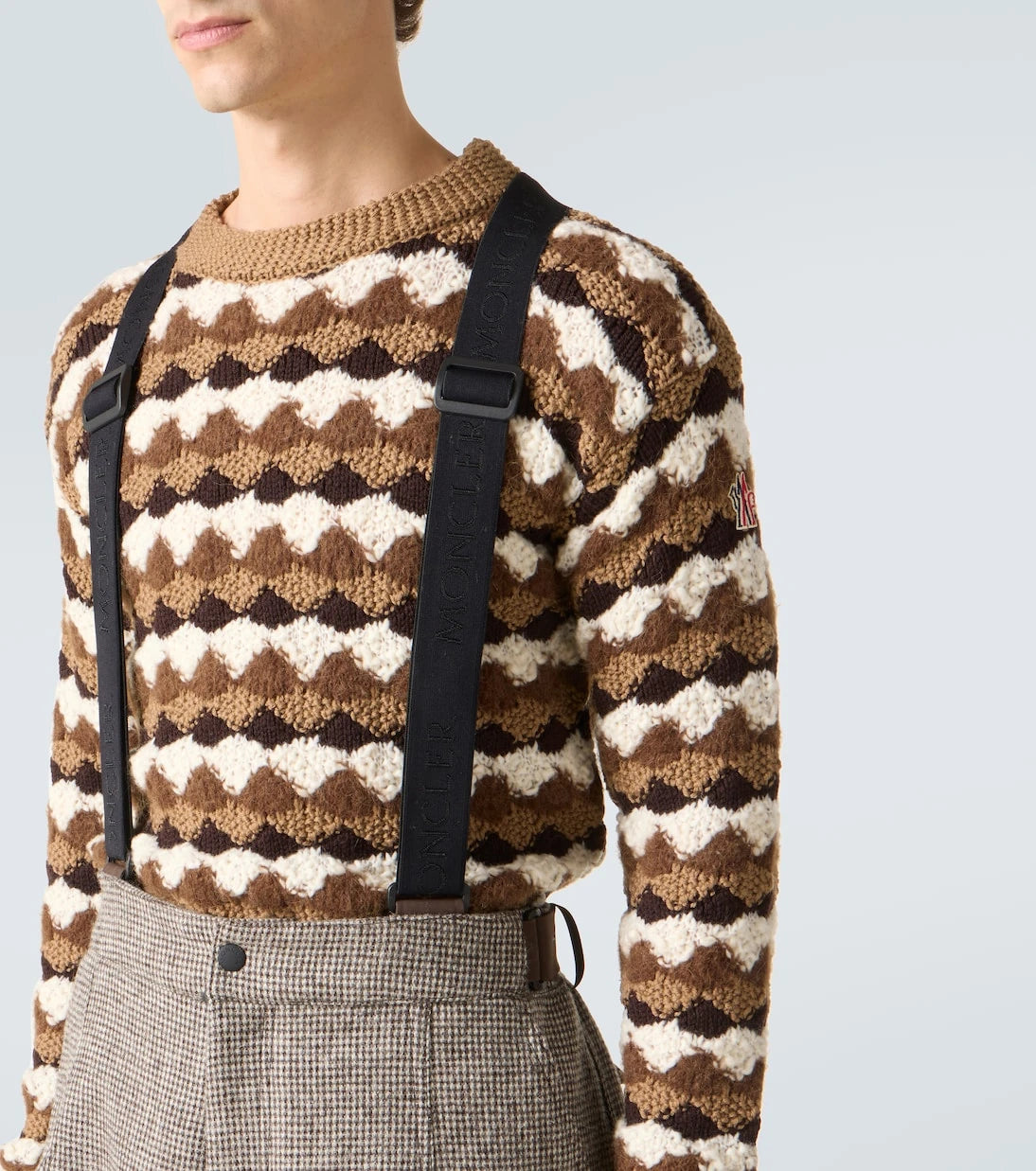 Moncler Grenoble - Houndstooth wool ski salopettes
