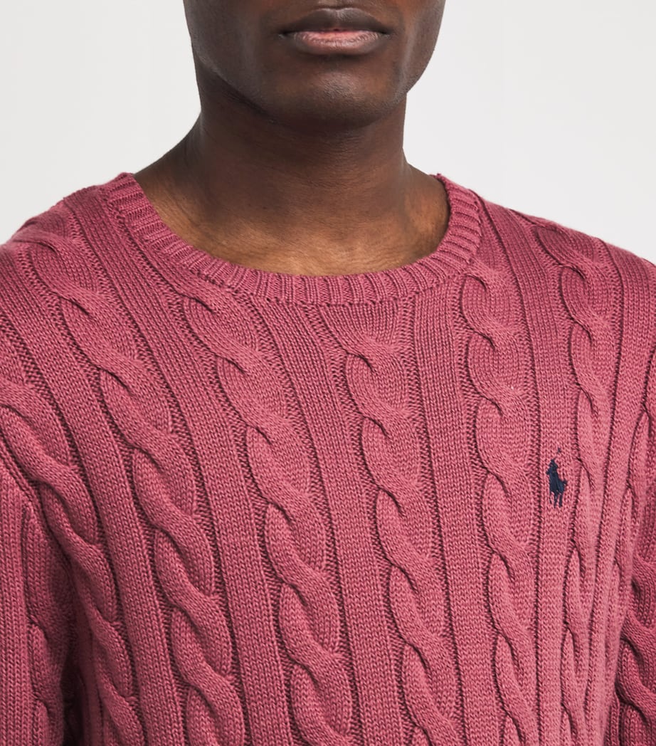 Polo Ralph Lauren Red Cotton Cable Sweater