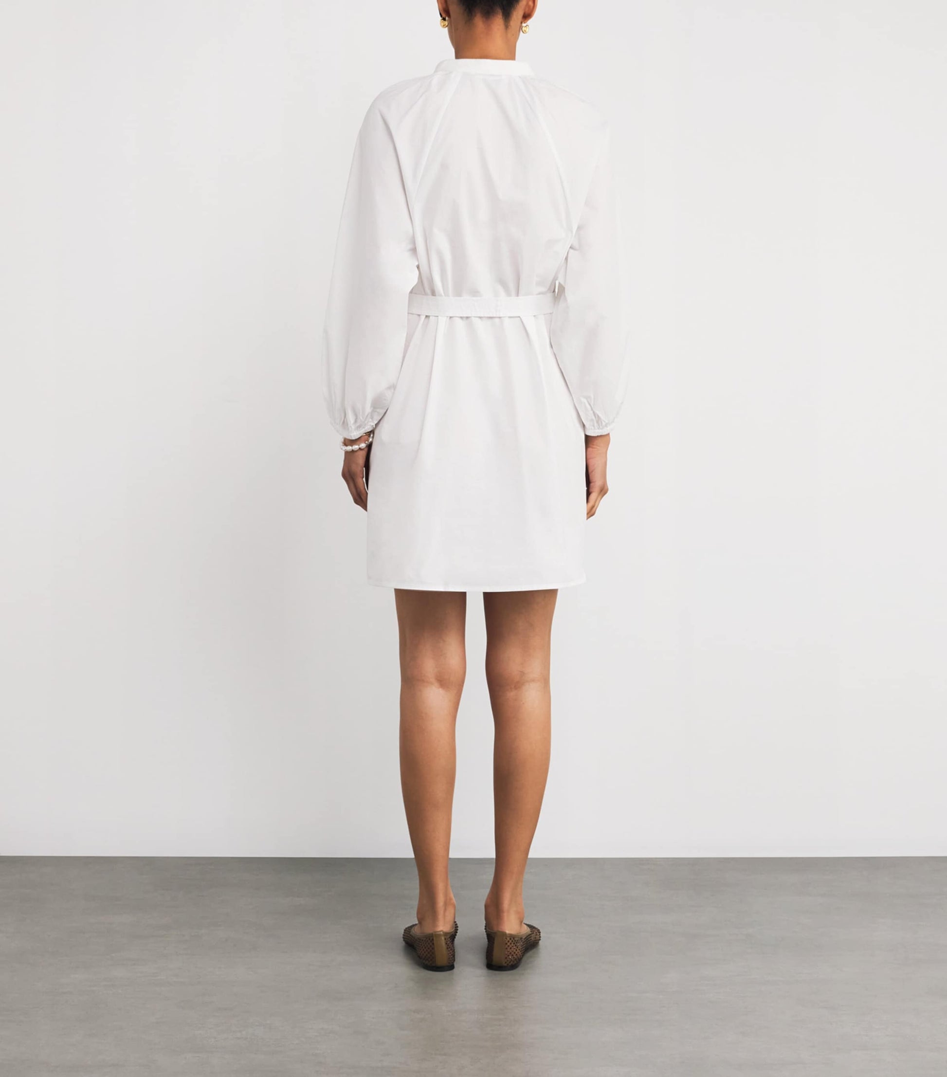 White Cotton Tunic Mini Dress