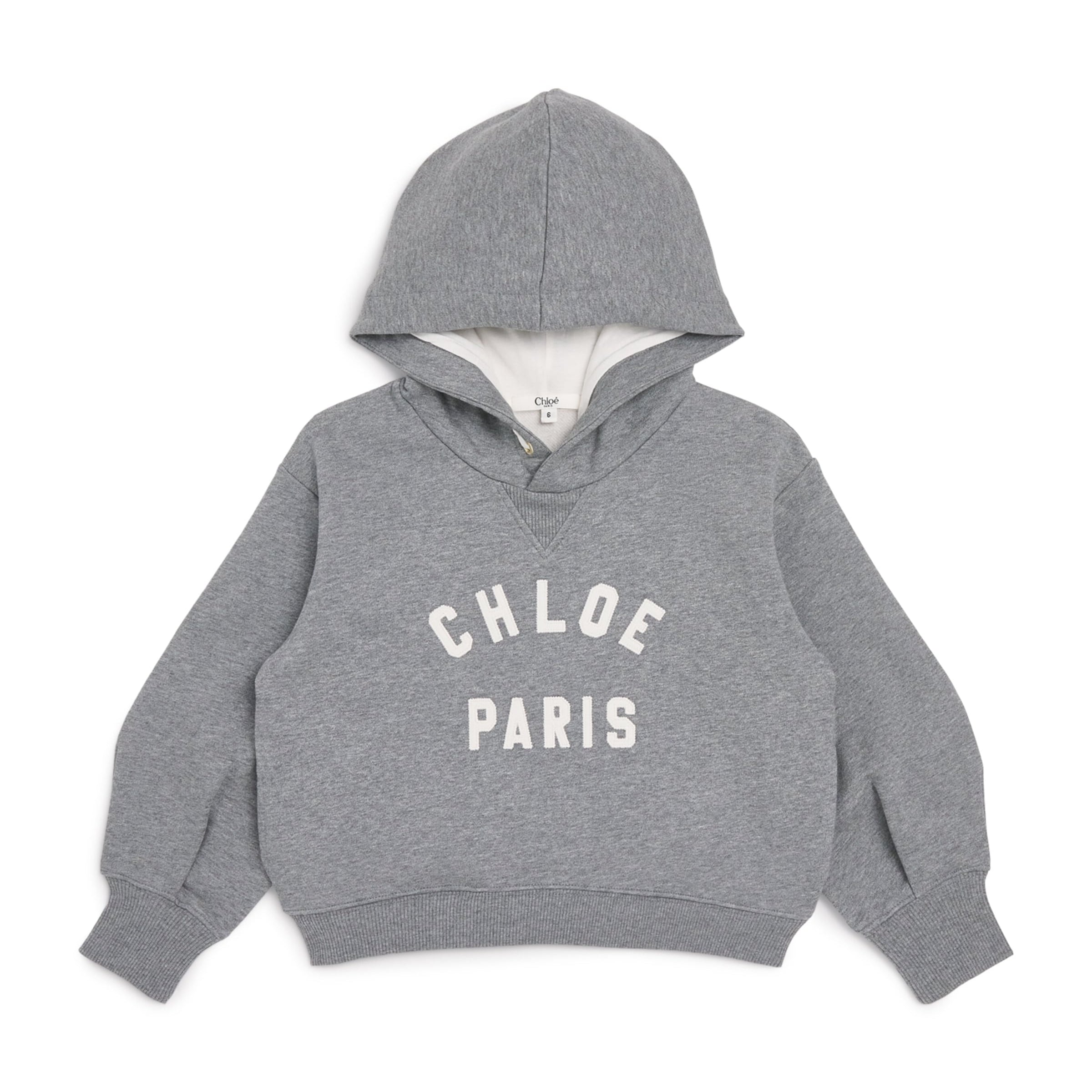 Chloé Kids Cotton Paris Logo Hoodie (14 Years)