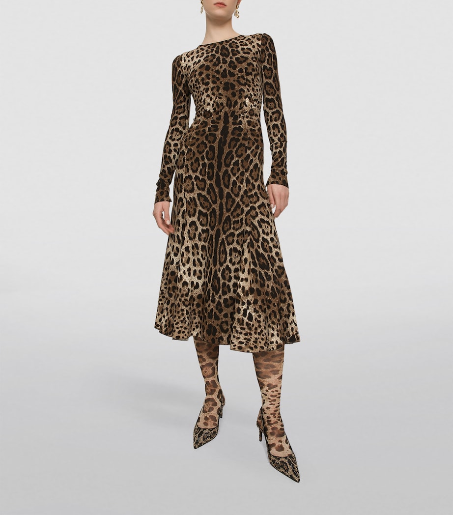 Dolce & Gabbana Multi Leopard Print Midi Dress
