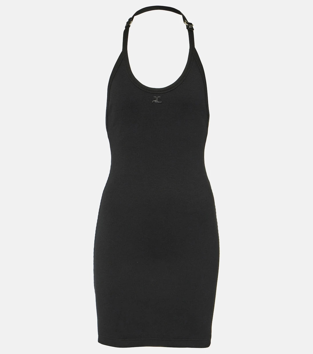 Courrèges - Ribbed-knit cotton-blend jersey minidress