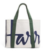 Ivory Medium Cotton Logo Tote Bag