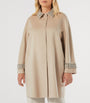 Marina Rinaldi Beige Wool Embellished-Detail Coat