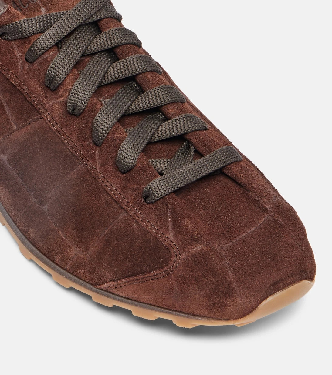 Jacquemus - Tennis croc-effect suede sneakers