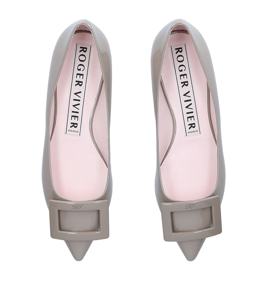 Roger Vivier Brown Leather Gommettine Ballet Flats