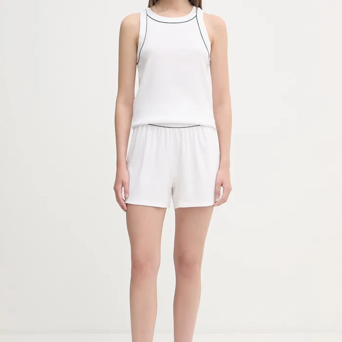 Lacoste kadın pamuklu elastanlı iki parçalı pijama