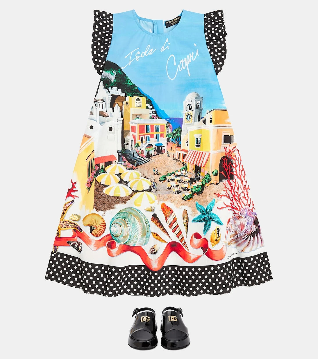 Dolce&Gabbana Kids - صنادل بلاتفورم جلد لامع DG