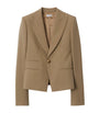 Beige Wool Single-Breasted Blazer