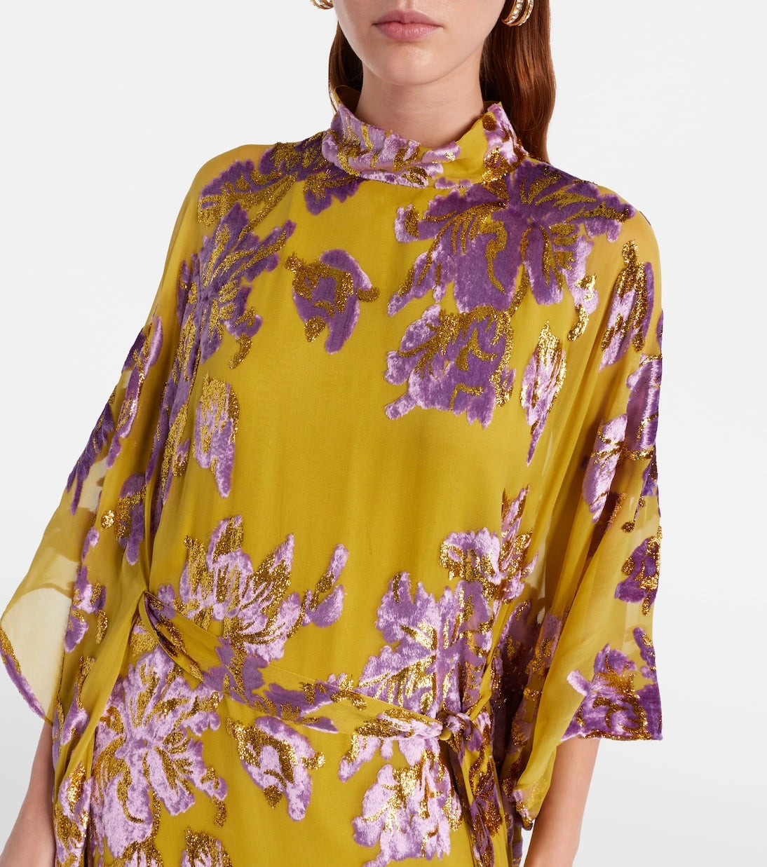 Taller Marmo - Leonor floral fil coupé kaftan