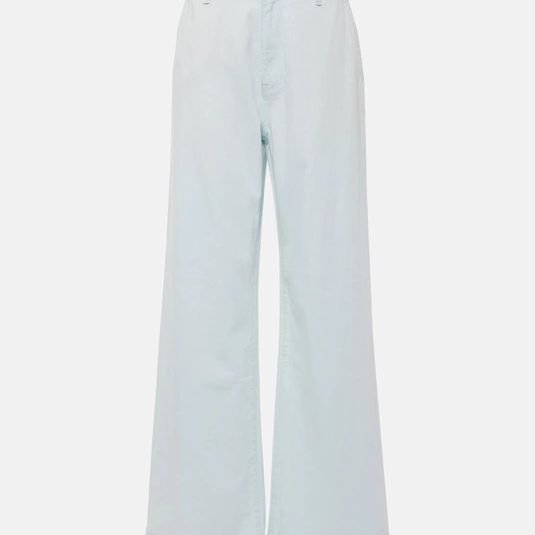 Vince - High-rise cotton twill wide-leg pants