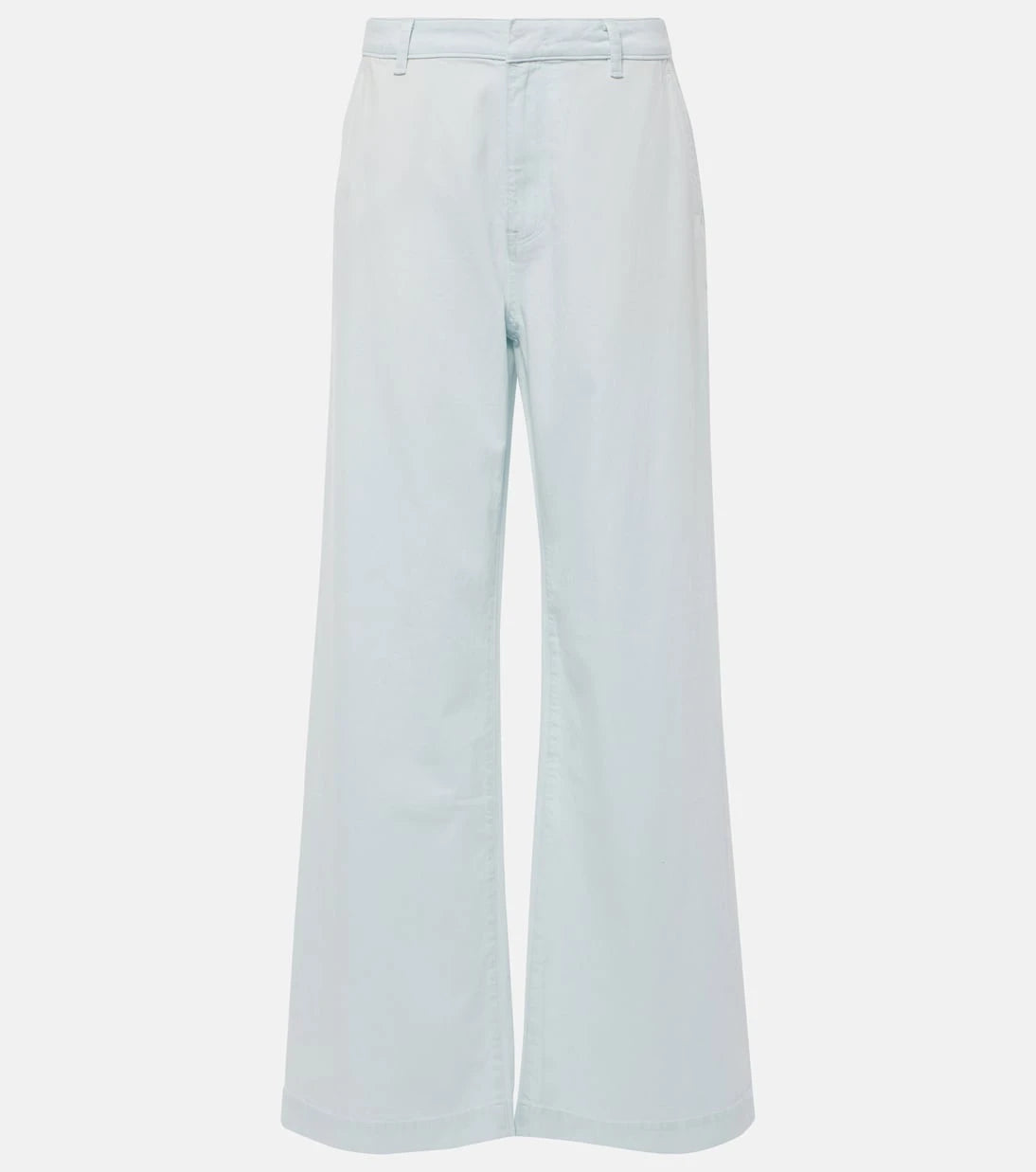 Vince - High-rise cotton twill wide-leg pants