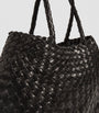 Dragon Diffusion Small Leather Woven Santa Croce Tote Bag