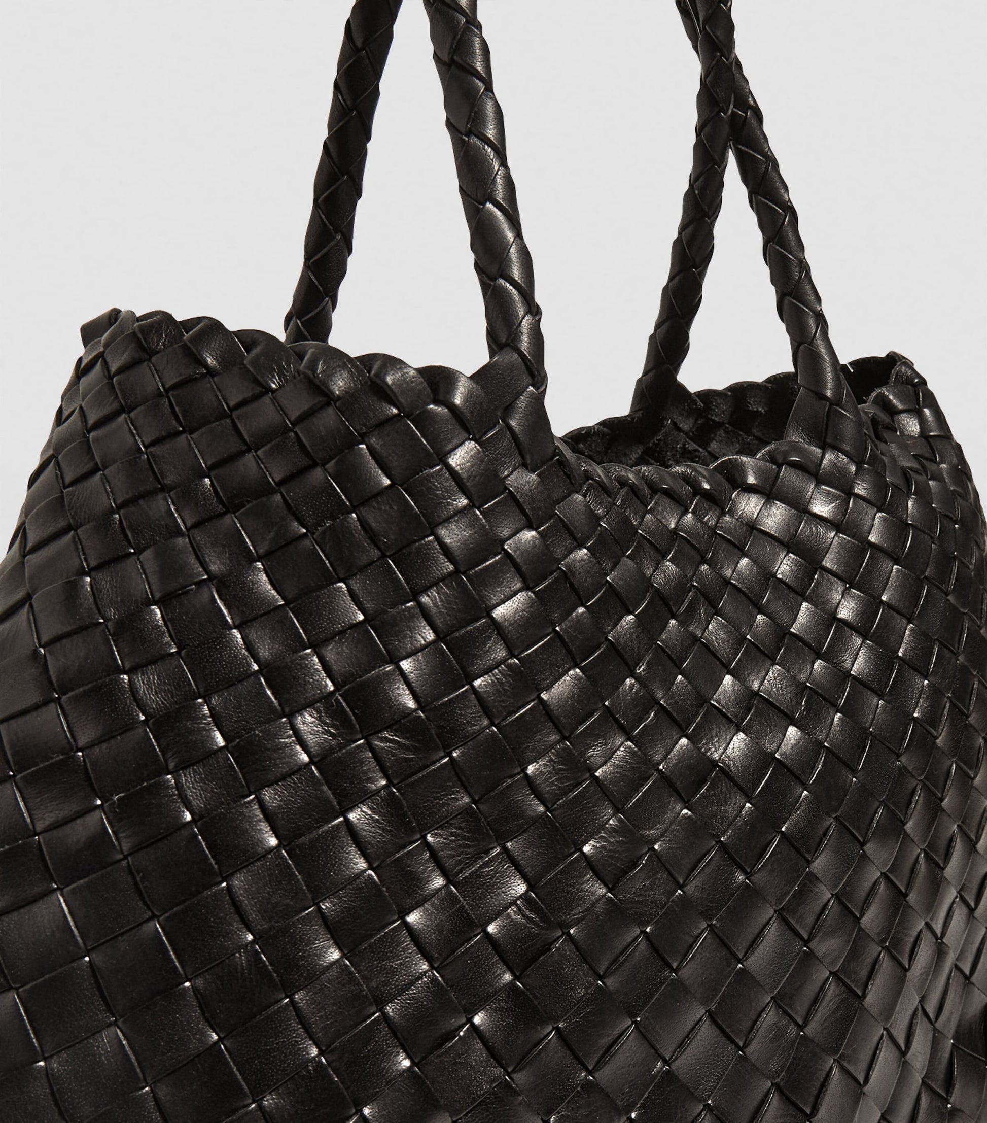Dragon Diffusion Small Leather Woven Santa Croce Tote Bag