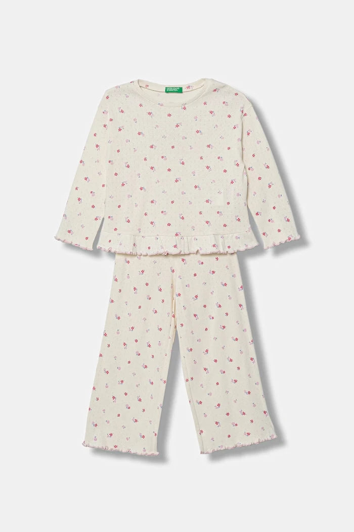 United Colors of Benetton çocuklar için pamuklu iki parçalı pijama