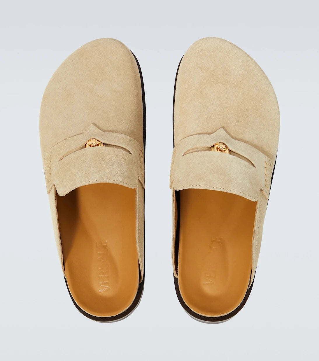 Versace - Medusa suede clogs