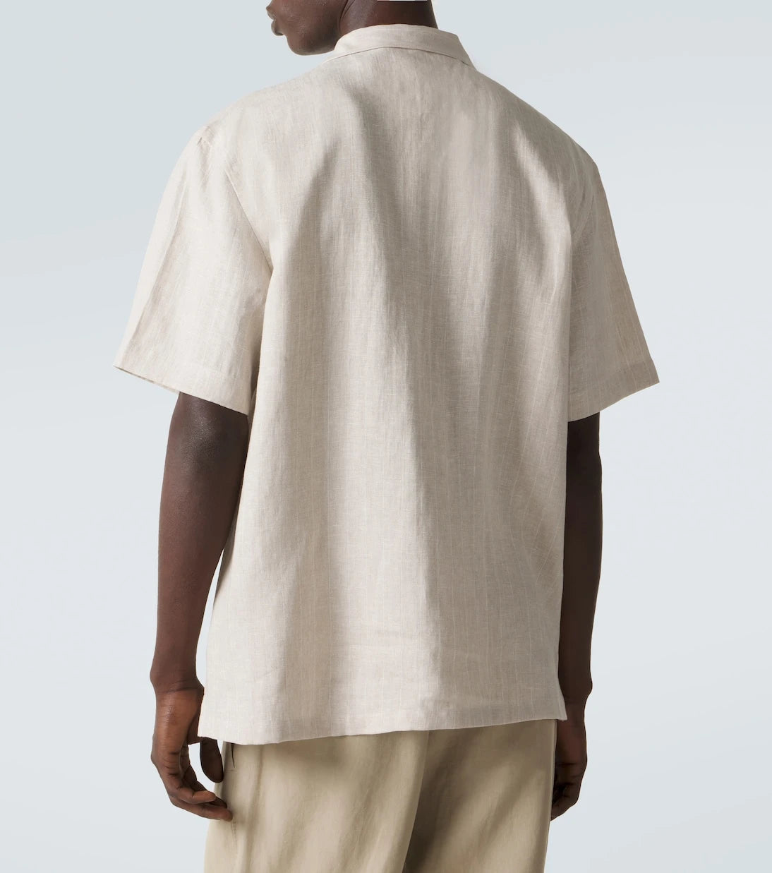 Fedeli - Striped linen bowling shirt