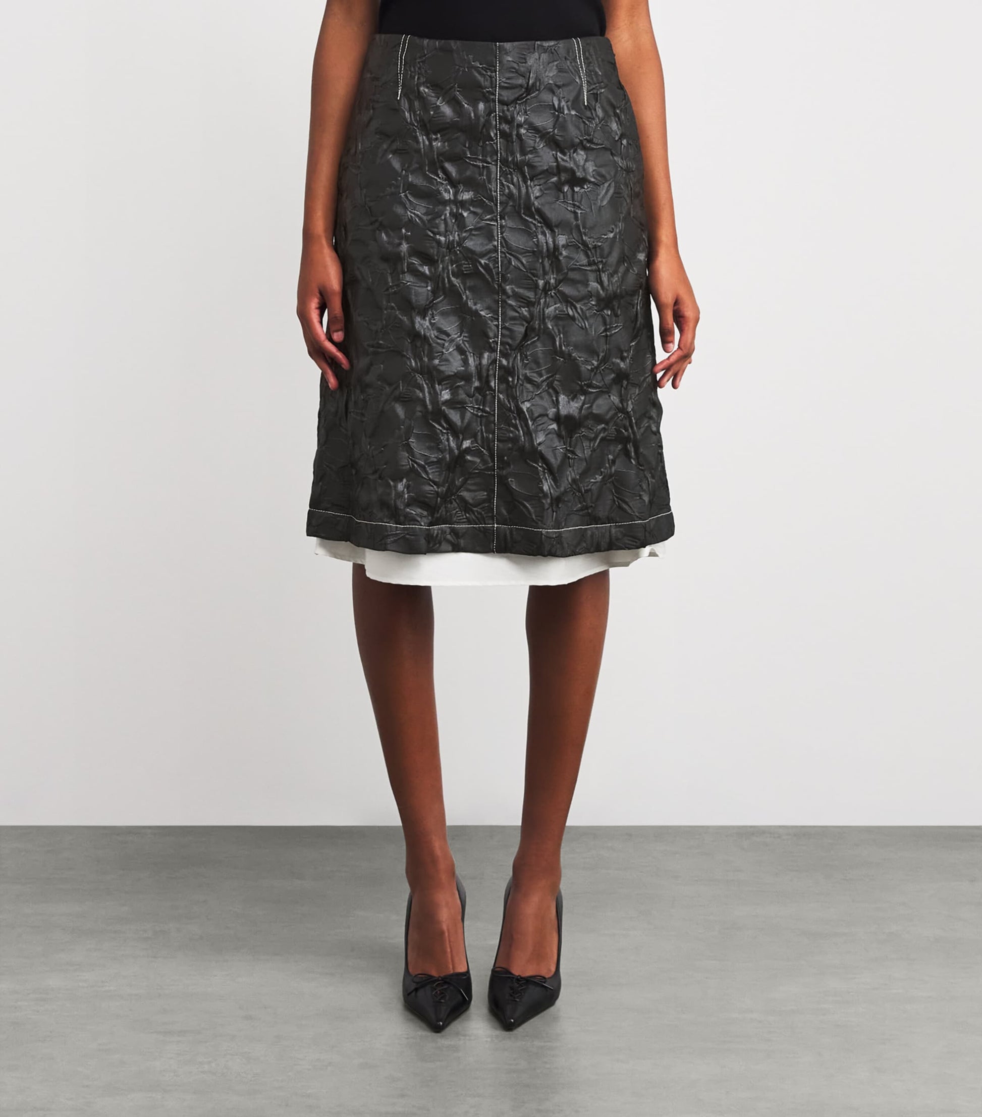 Simkhai Black Vionna Midi Skirt