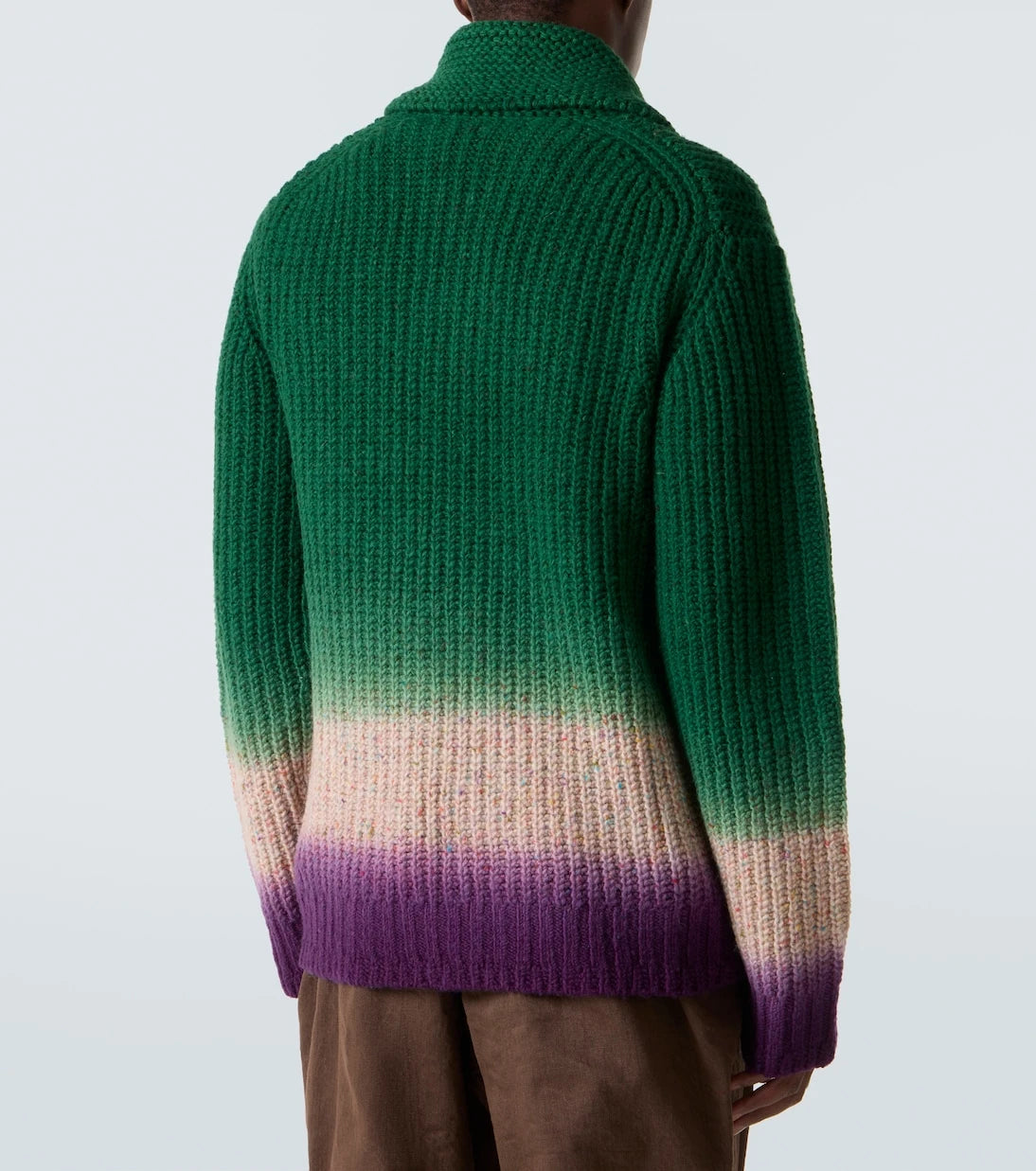 Sacai - سترة صوفية محبوكة مضلعة بسحاب