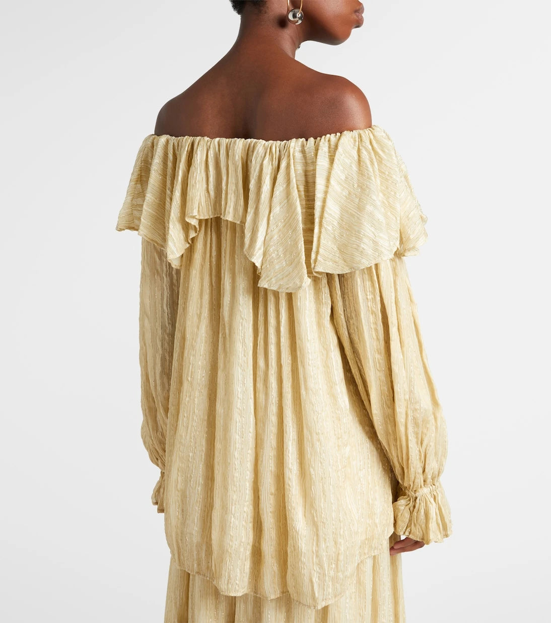 Xu Zhi - Ruffled striped silk-blend top