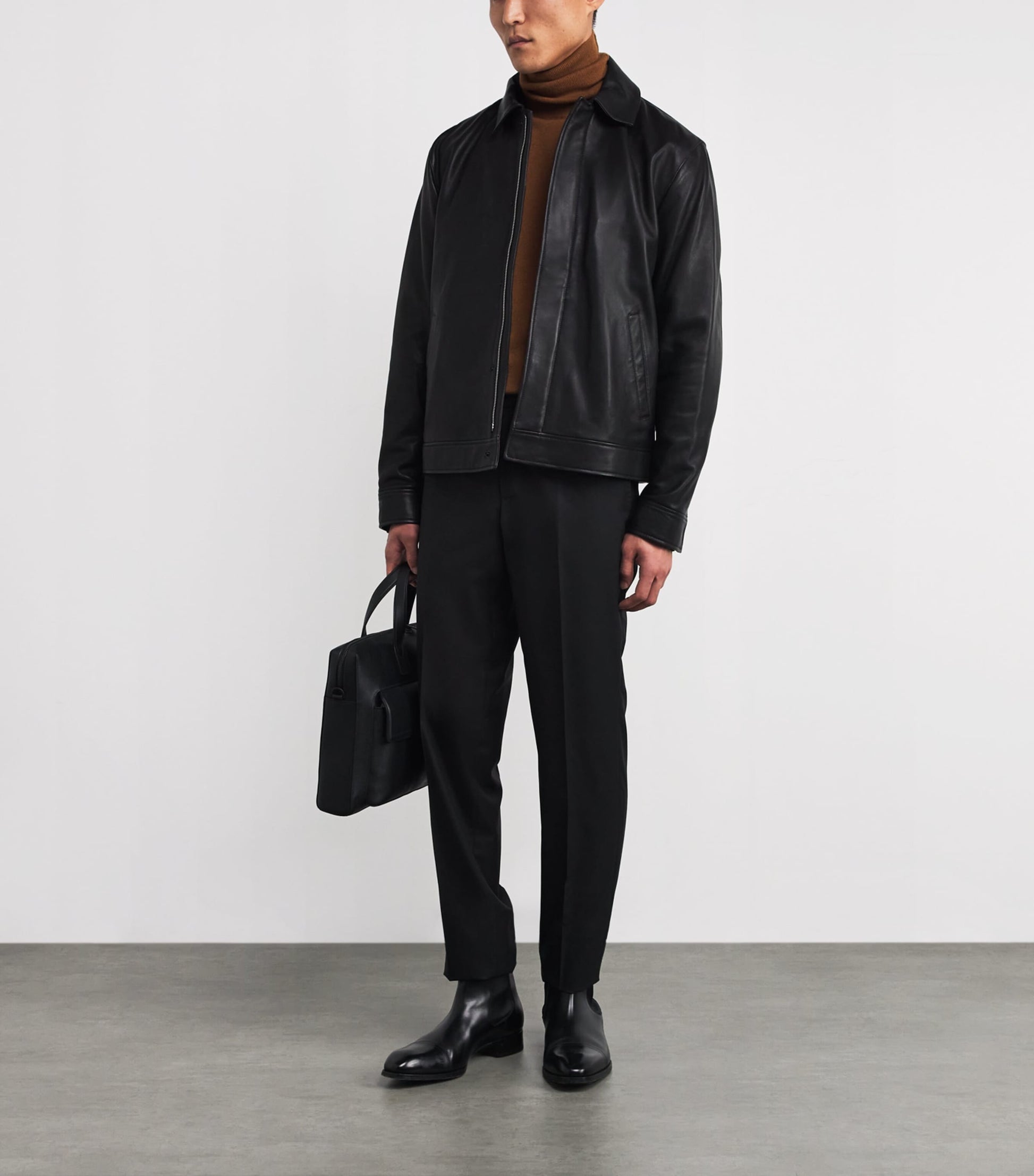 Brown Cashmere Rollneck Sweater