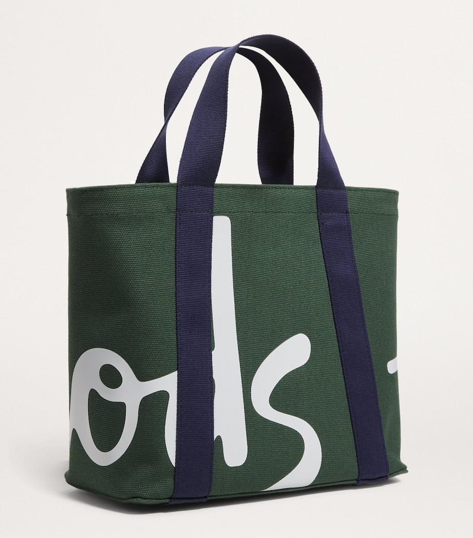 Harrods Green Mini Cotton Logo Tote Bag