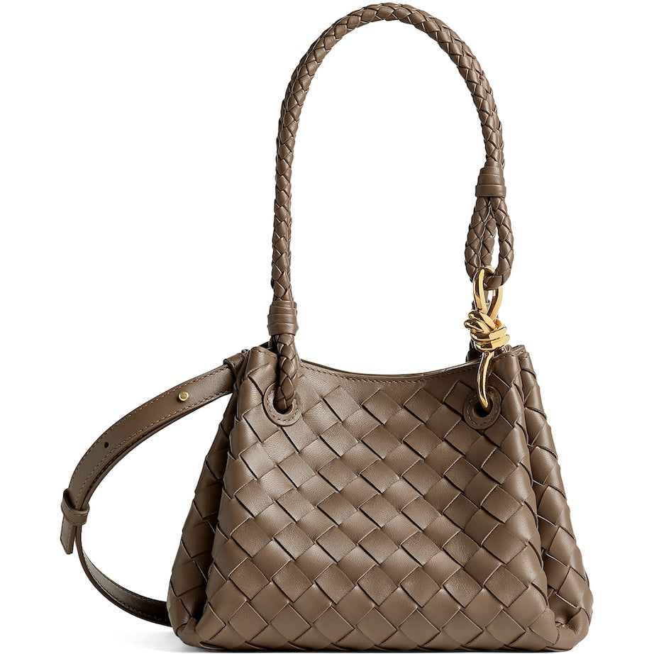 Small Leather Intrecciato Parachute Shoulder Bag