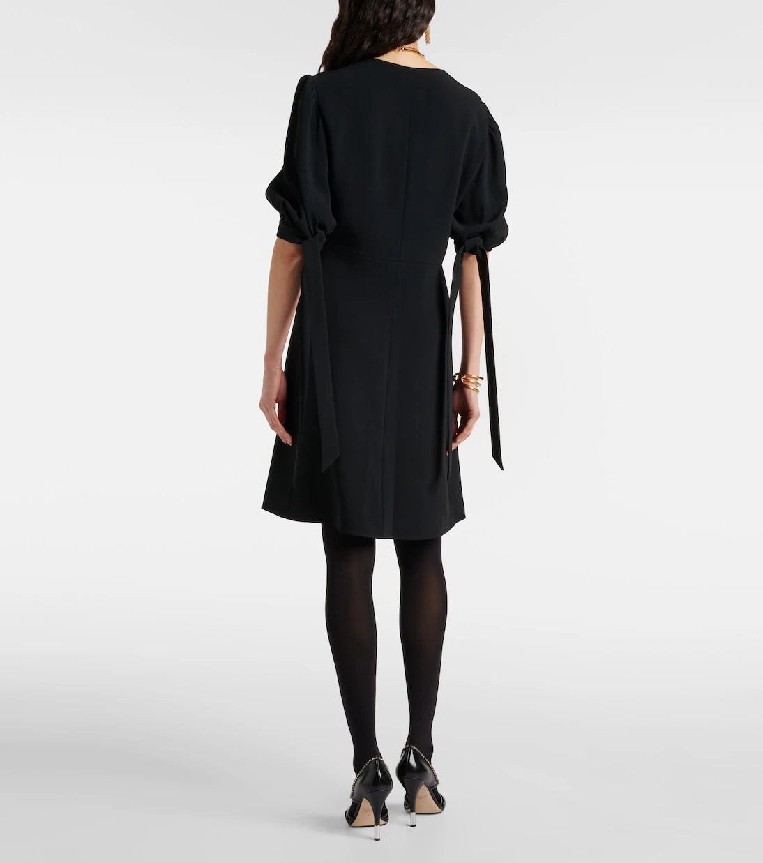 Chloé - Balloon-sleeve crêpe minidress