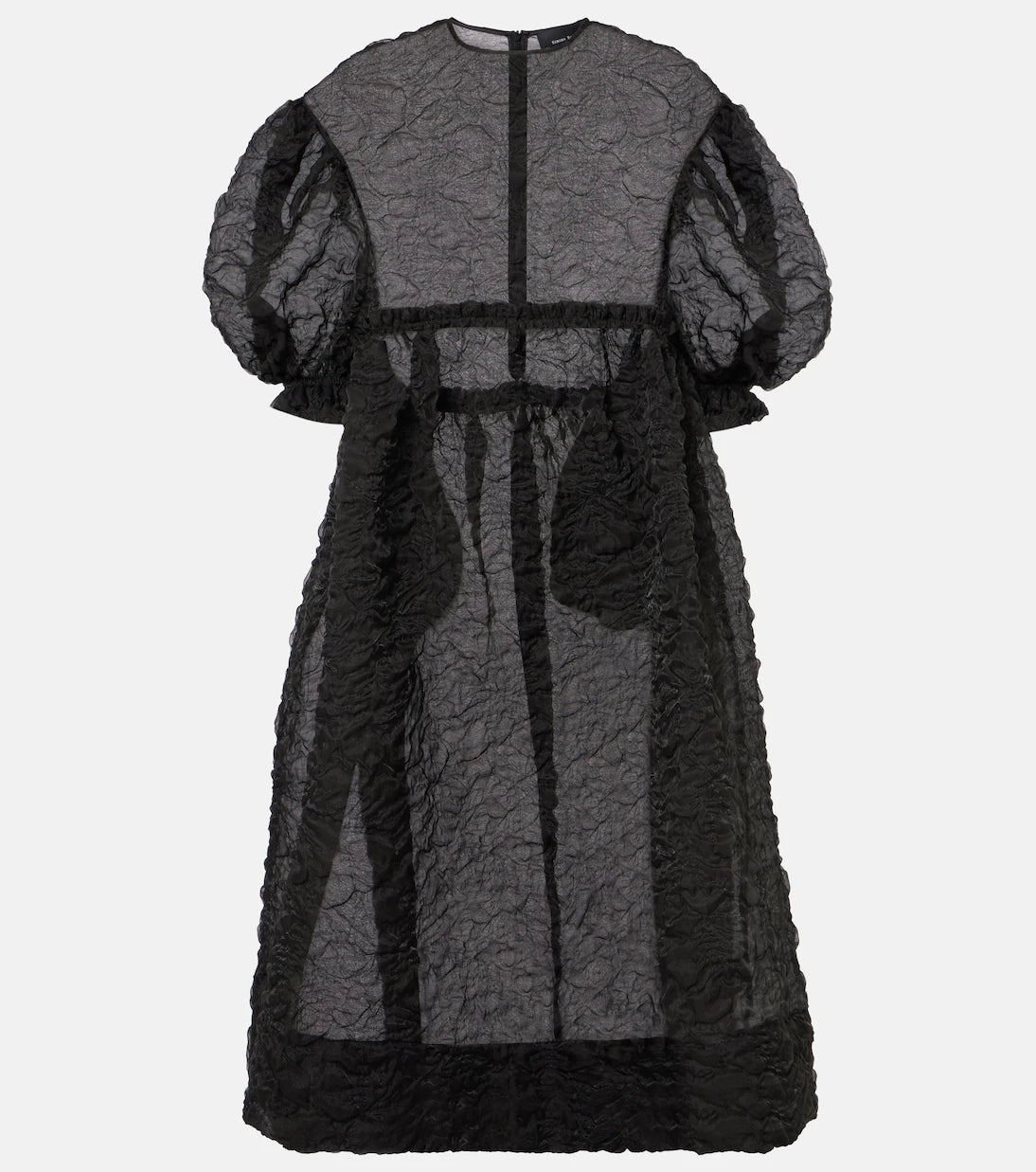 Simone Rocha - فستان ميدي بأكمام منفوخة مزمومة