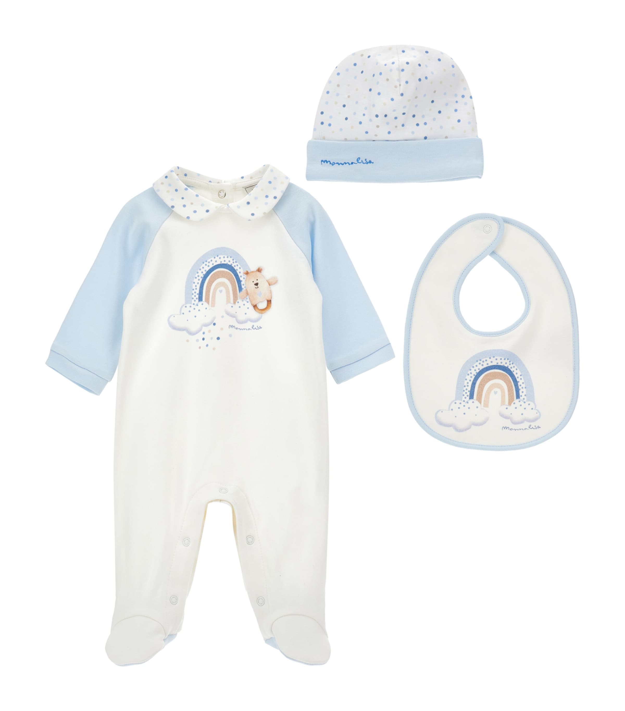 Cotton All-In-One, Hat and Bib Set (1-9 Months)