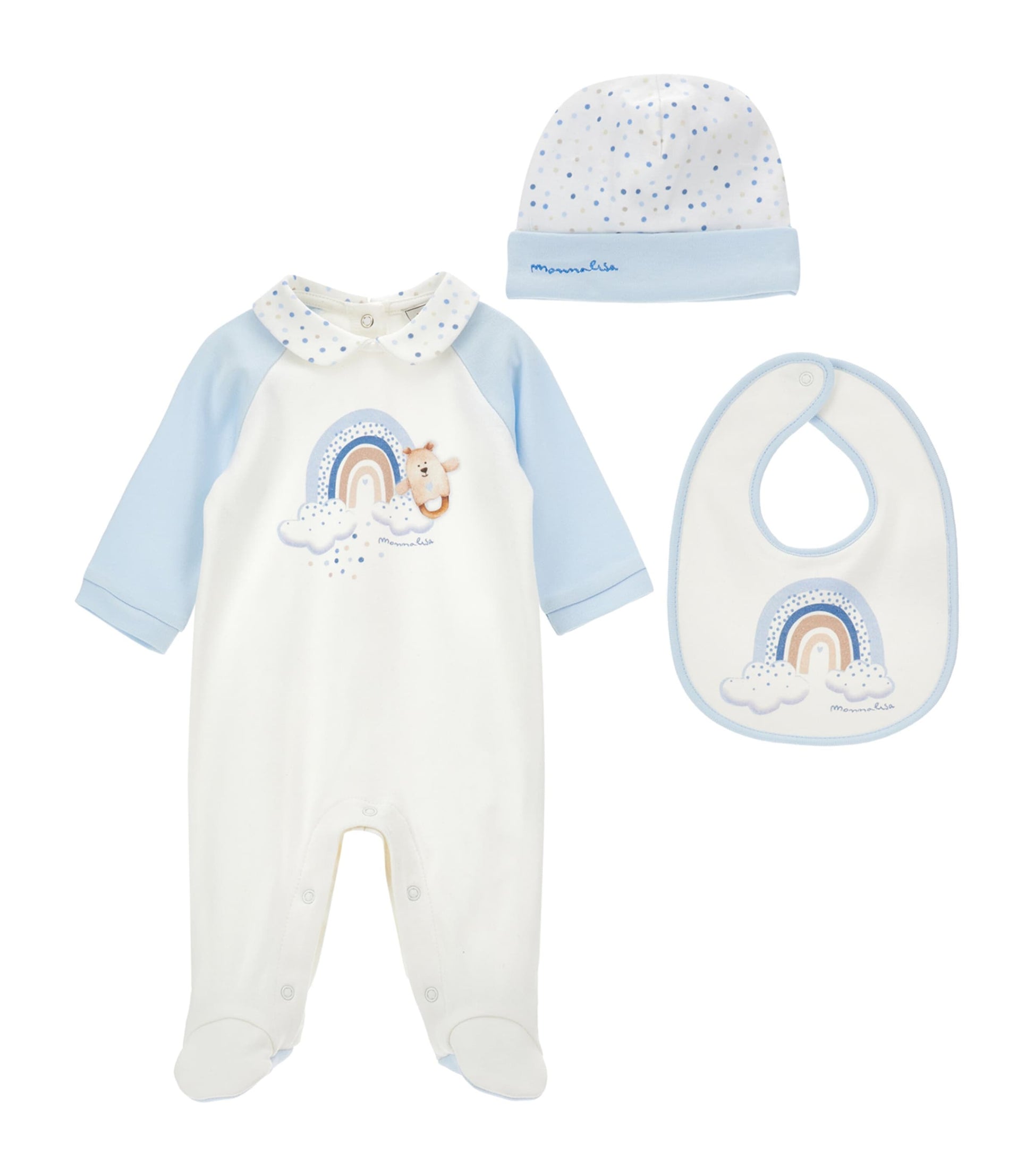 Cotton All-In-One, Hat and Bib Set (1-9 Months)