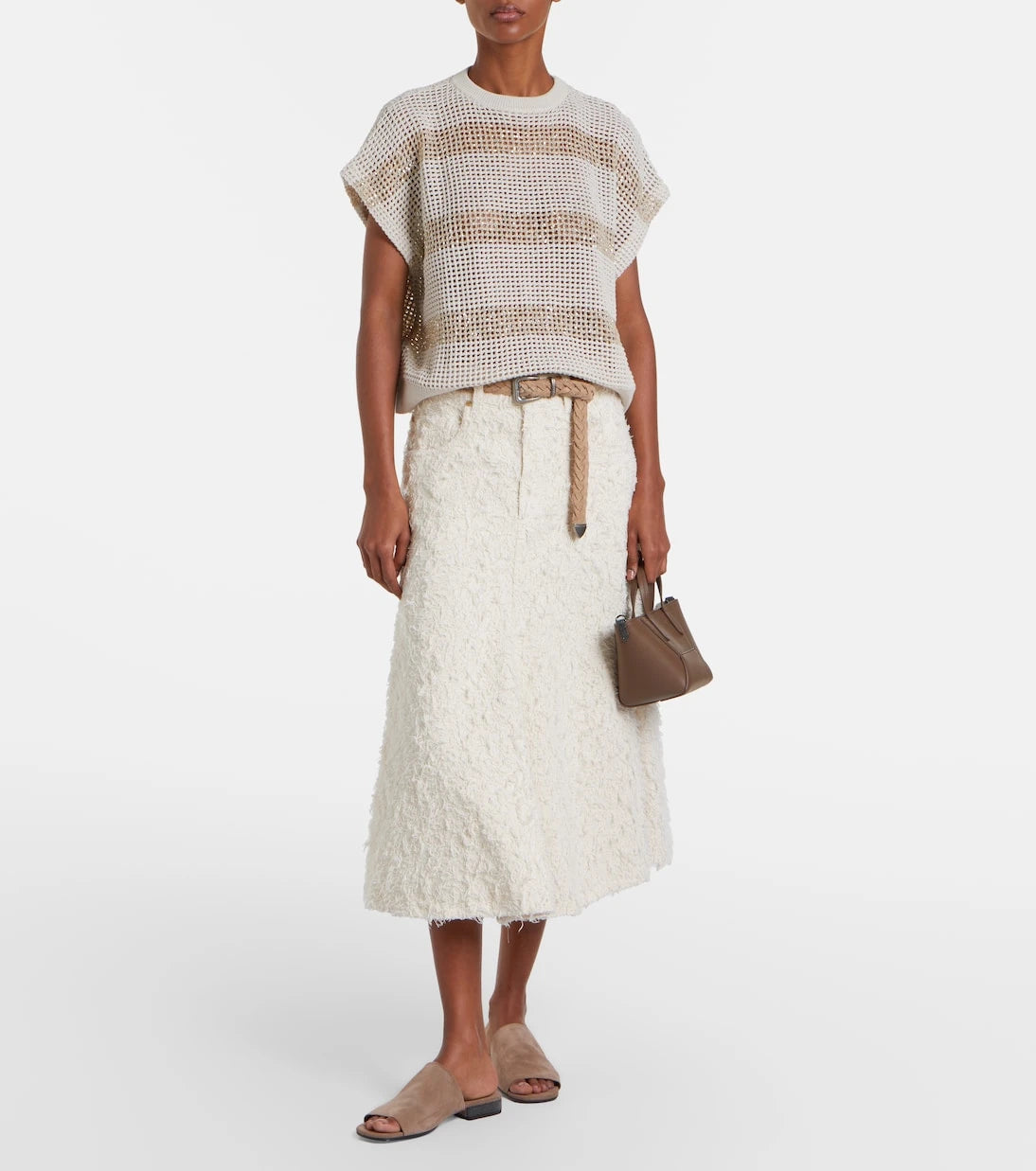 Brunello Cucinelli - Open-knit sequined cotton sweater