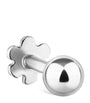White Gold Ball Threaded Stud Earring (3mm)