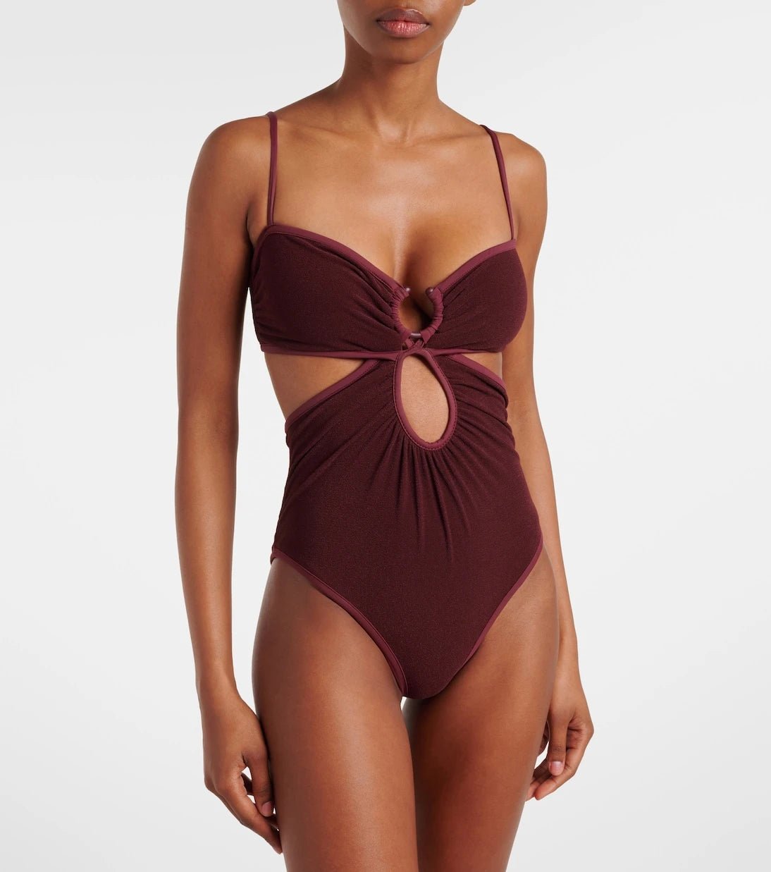 Johanna Ortiz - Cutout gathered terry swimsuit