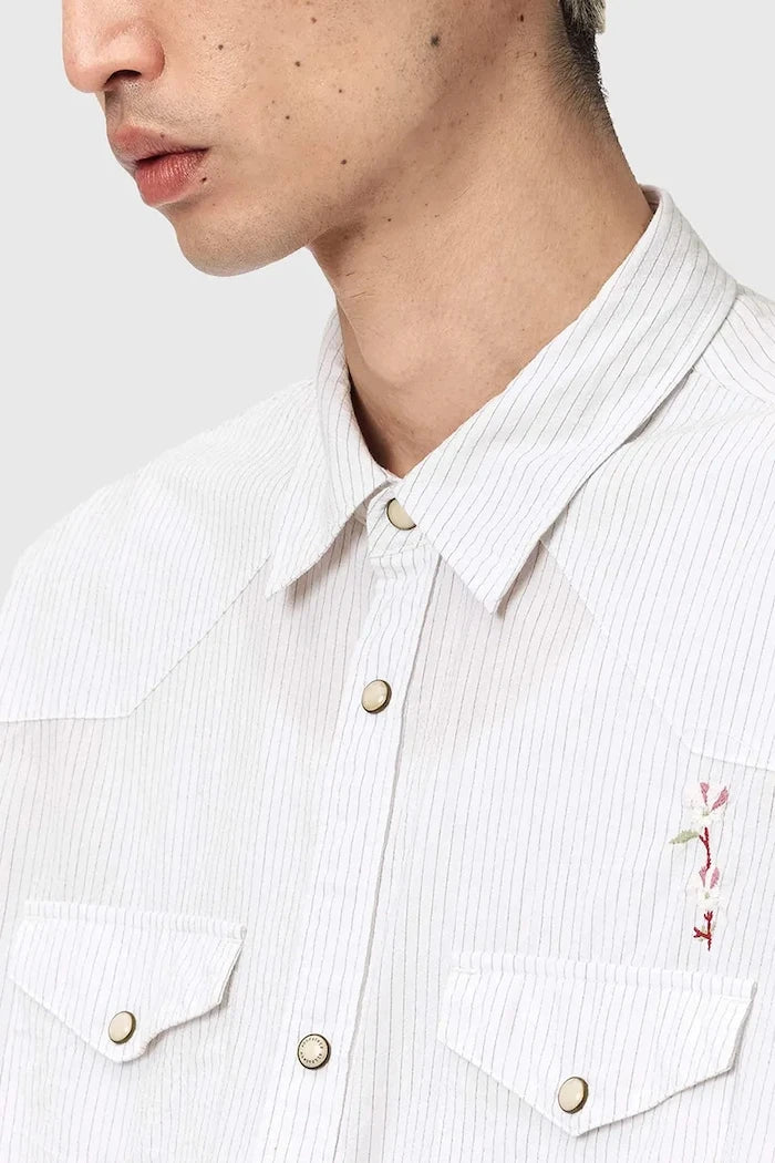 Памучна риза AllSaints PORTMAN