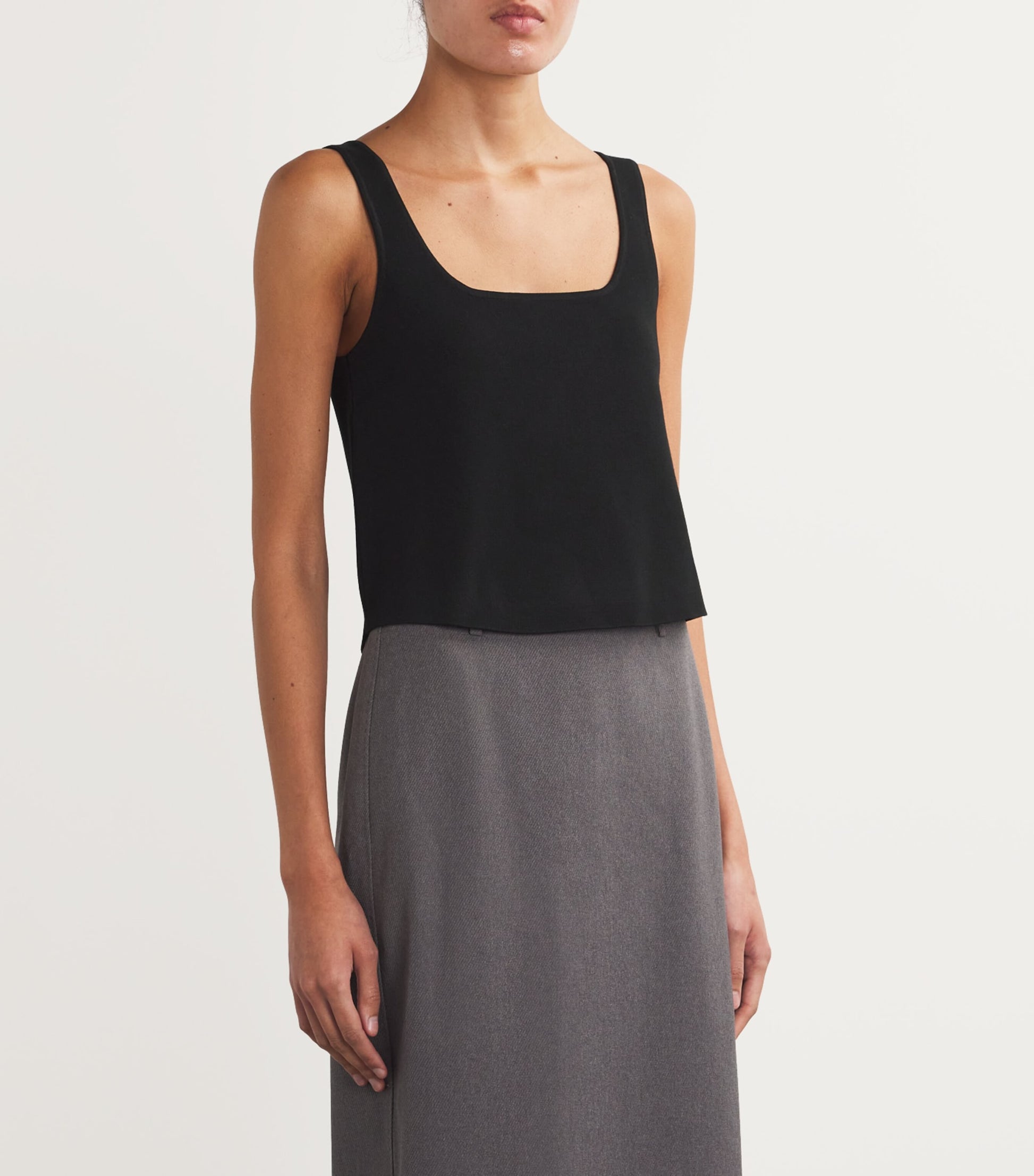 Black Knitted Tank Top