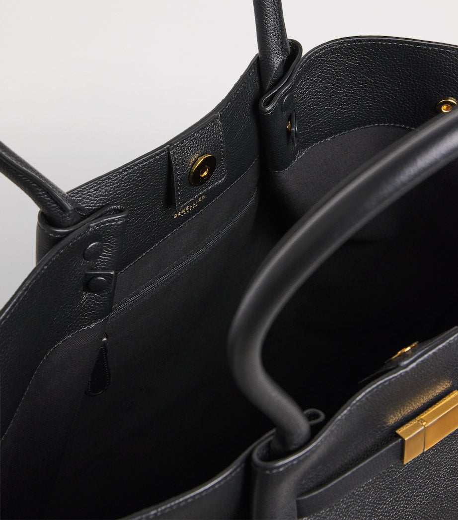 Demellier Black Leather New York Tote Bag