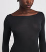 Sheer Modal Boat-Neck T-Shirt ONYX