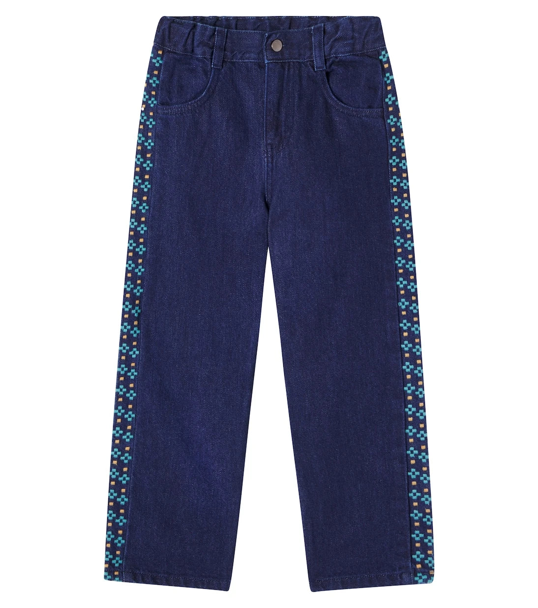 Bebe Organic - Tate embroidered wide-leg jeans