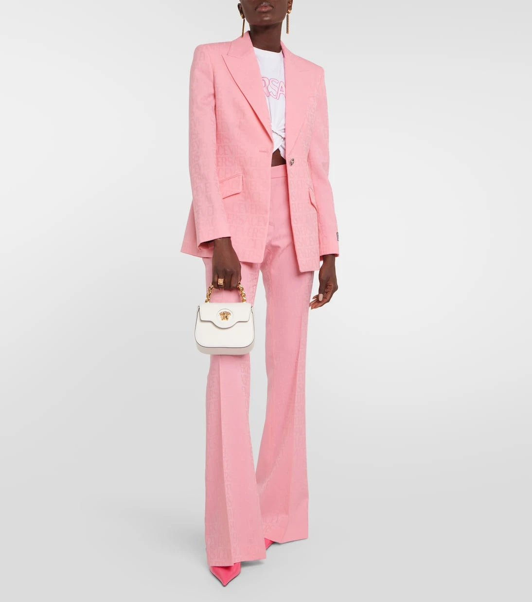 Versace - Versace Allover flared wool pants