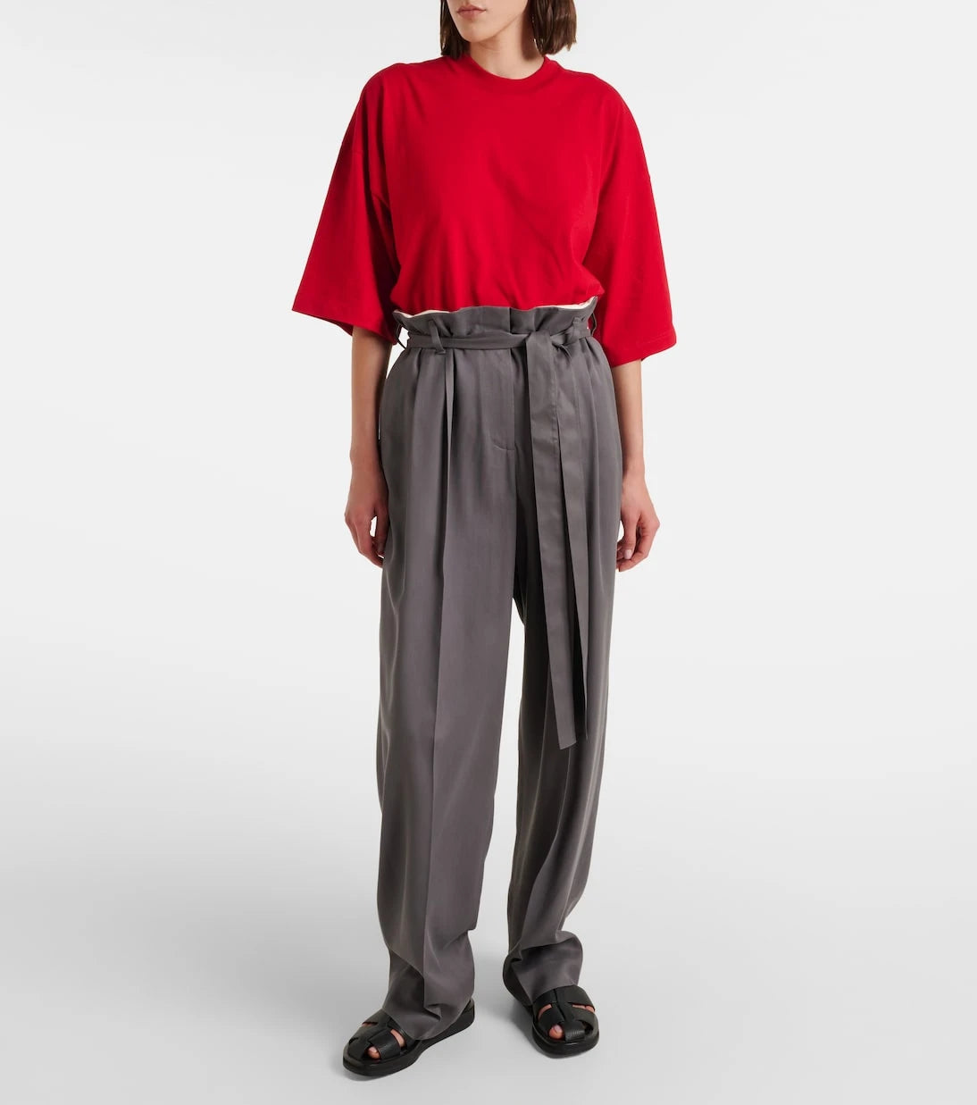 The Row - Lonan high-rise silk straight pants
