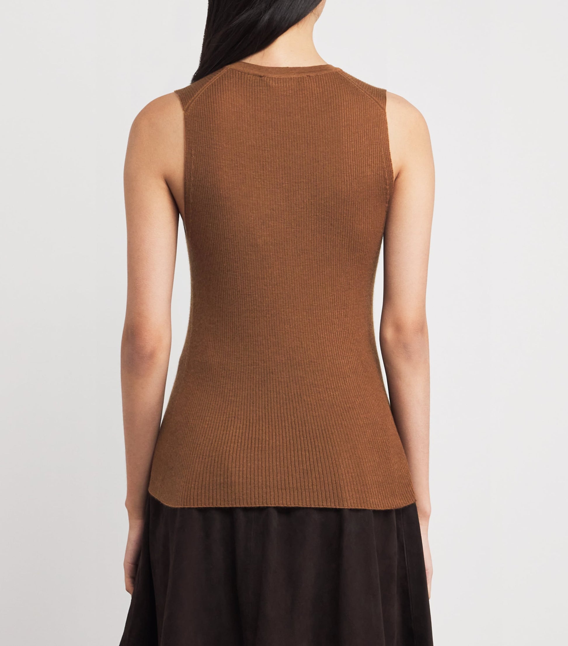 Johnstons Of Elgin Brown Superfine Cashmere Tank Top