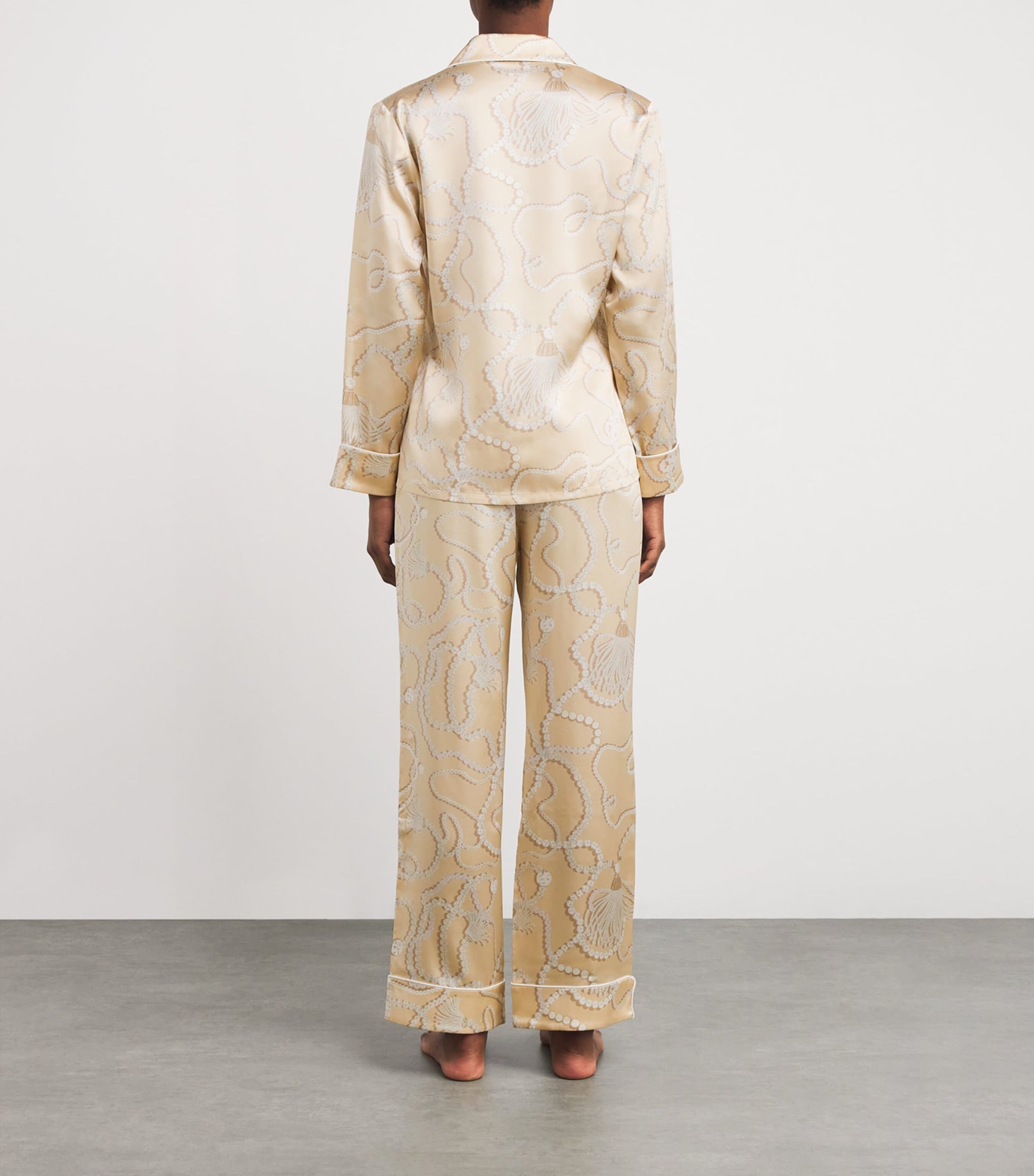 Silk Pearl Print Lila Pyjama Set