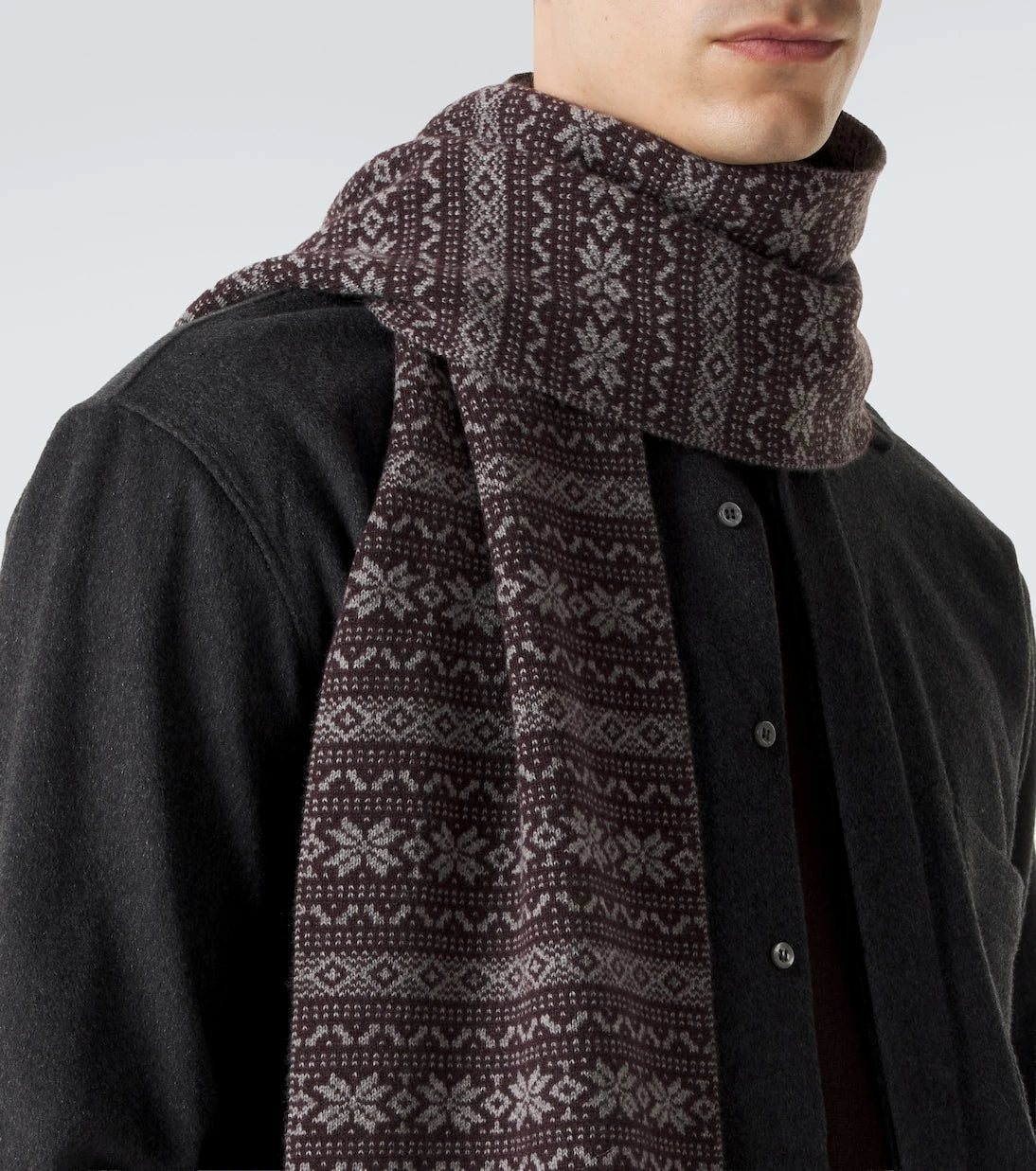 Eleventy - Fair Isle intarsia cashmere scarf