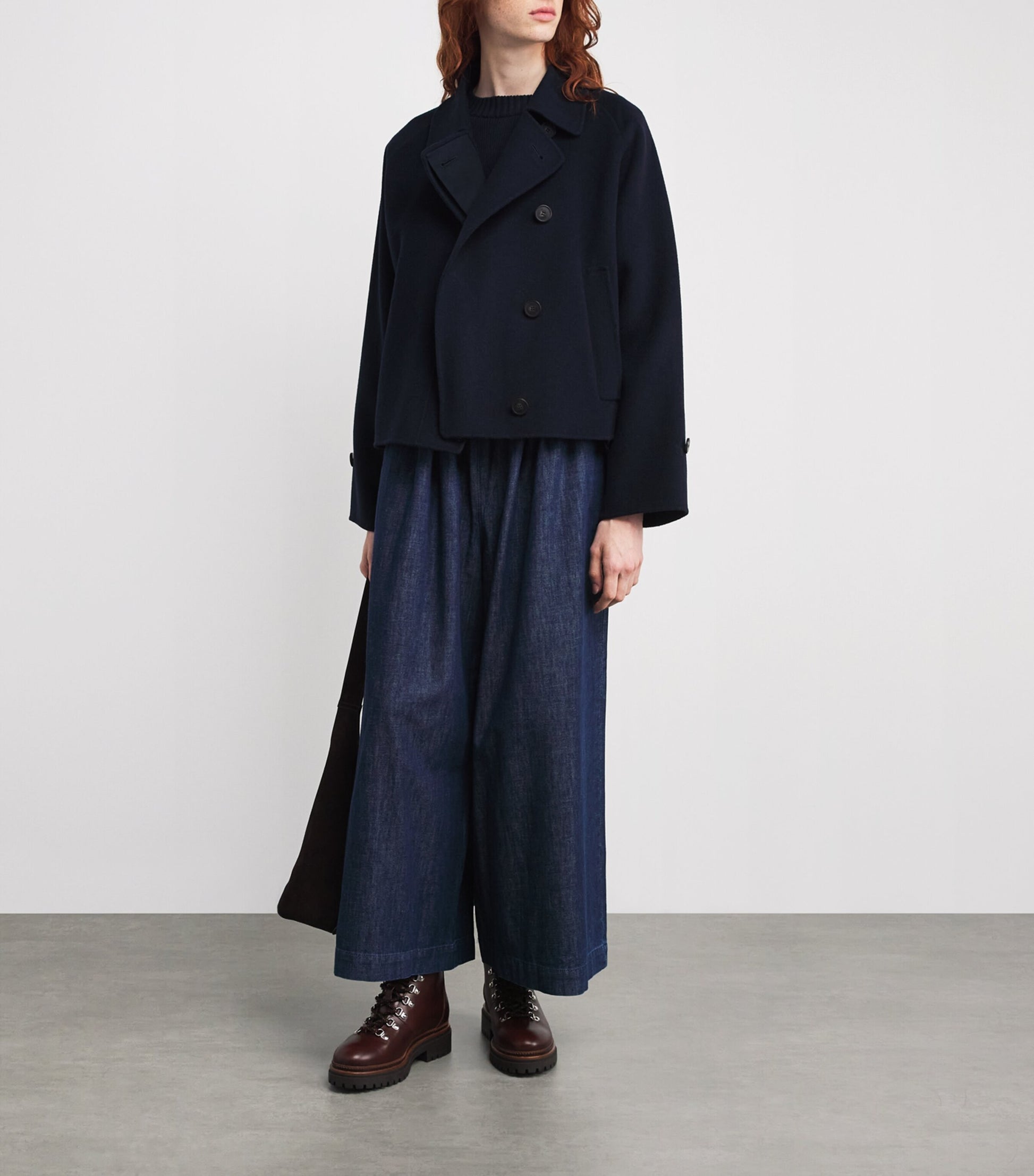 Weekend Max Mara Brown Leather Lace-Up Ankle Boots