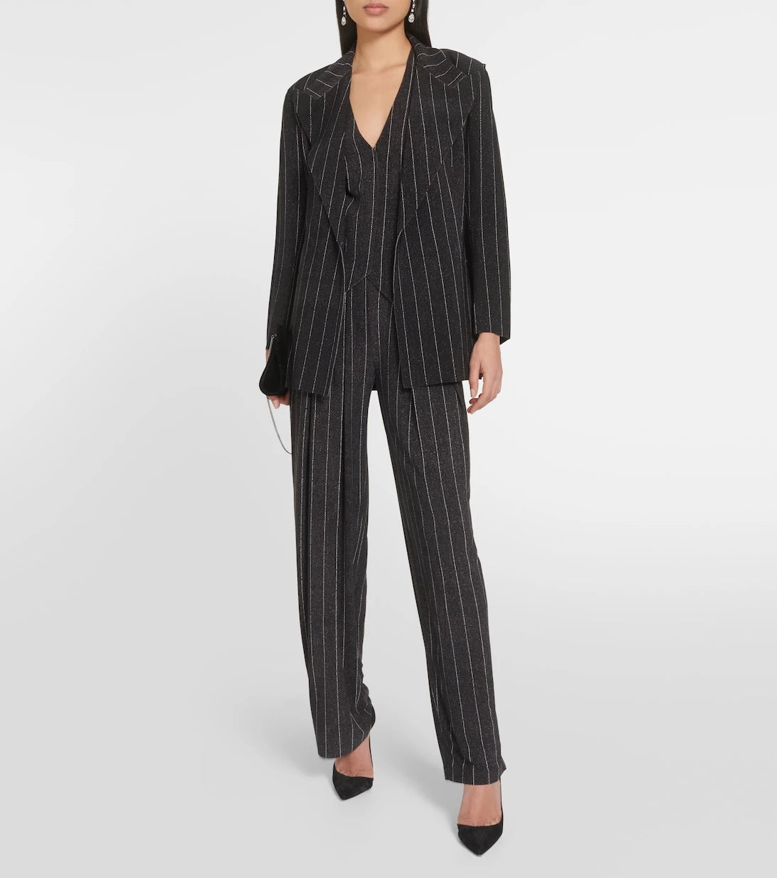 Norma Kamali - Chalk stripe racerback vest