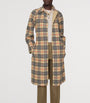 Burberry Beige Wool Reversible Hooded Wrap Coat