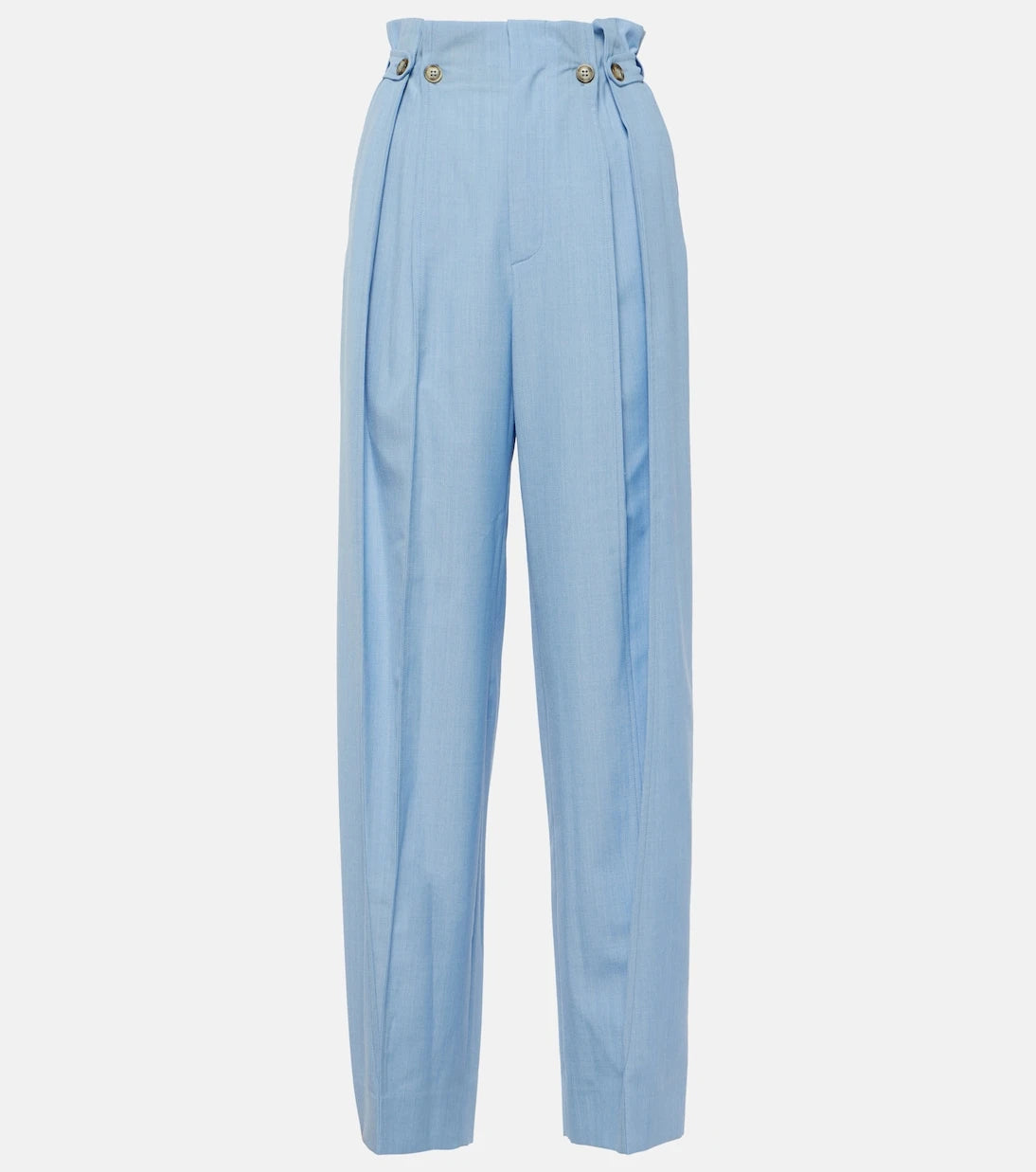 Victoria Beckham - Gathered virgin wool tapered pants
