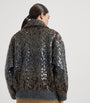 Brunello Cucinelli Grey Mohair-Blend Sequin-Embellished Cardigan